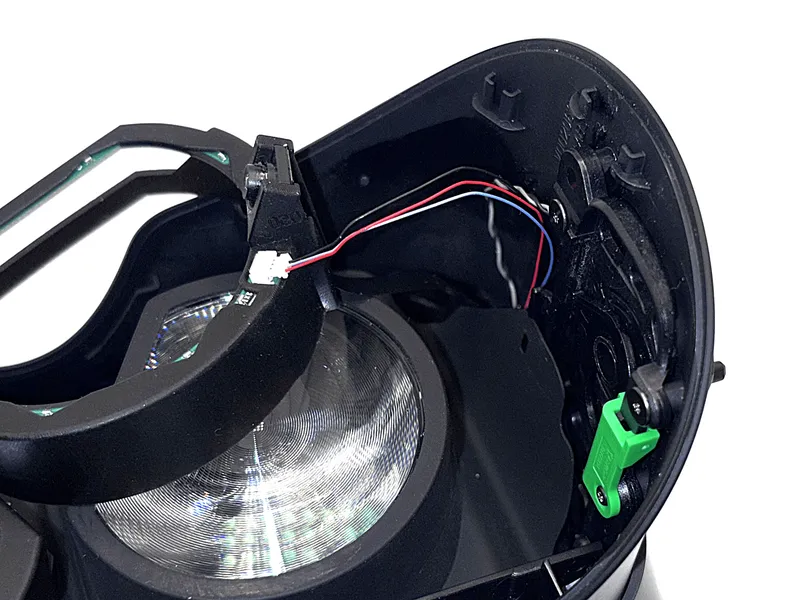 Left LED cable being routed along the same path as step 5